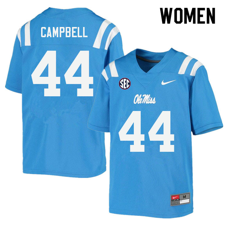 Women #44 Chance Campbell Ole Miss Rebels College Football Jerseys Sale-Power Blue